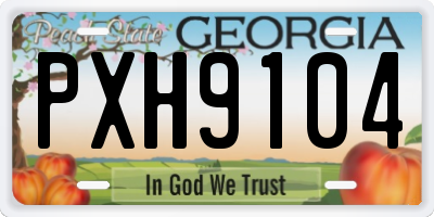 GA license plate PXH9104