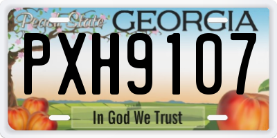 GA license plate PXH9107