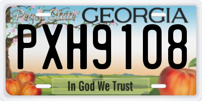 GA license plate PXH9108