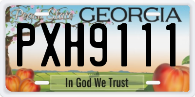 GA license plate PXH9111