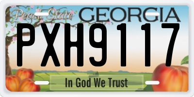 GA license plate PXH9117