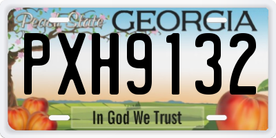 GA license plate PXH9132