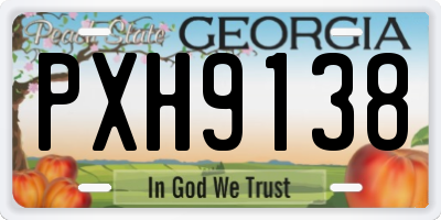 GA license plate PXH9138