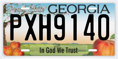 GA license plate PXH9140