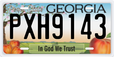 GA license plate PXH9143