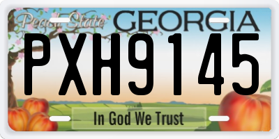 GA license plate PXH9145