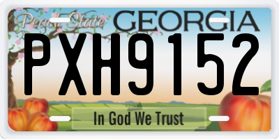 GA license plate PXH9152