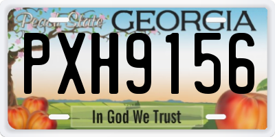 GA license plate PXH9156