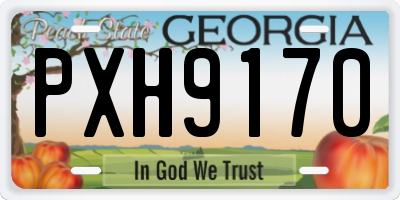 GA license plate PXH9170
