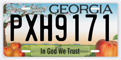 GA license plate PXH9171