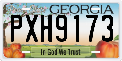 GA license plate PXH9173