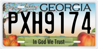 GA license plate PXH9174