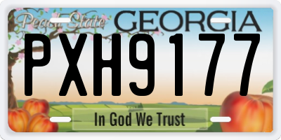 GA license plate PXH9177