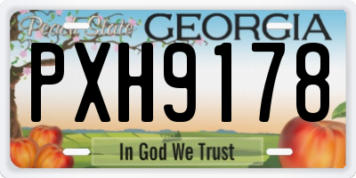 GA license plate PXH9178