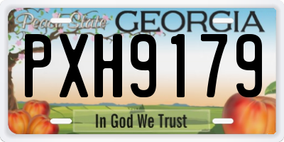 GA license plate PXH9179