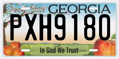 GA license plate PXH9180