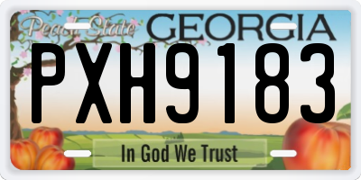 GA license plate PXH9183
