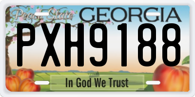 GA license plate PXH9188