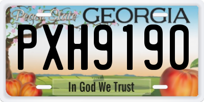 GA license plate PXH9190