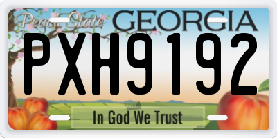 GA license plate PXH9192