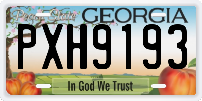 GA license plate PXH9193