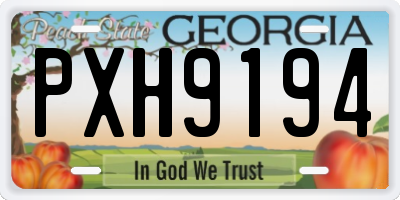 GA license plate PXH9194