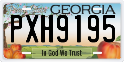 GA license plate PXH9195