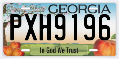 GA license plate PXH9196