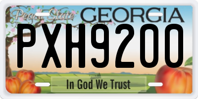 GA license plate PXH9200