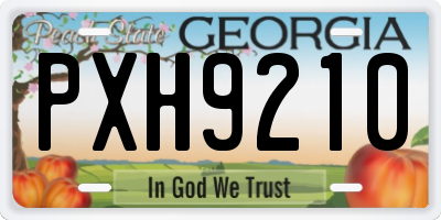 GA license plate PXH9210