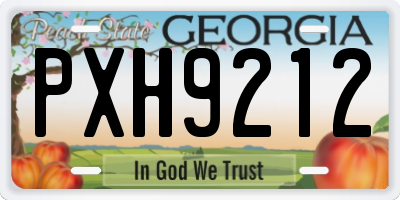 GA license plate PXH9212