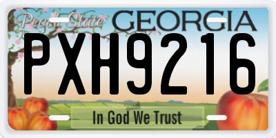 GA license plate PXH9216