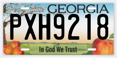 GA license plate PXH9218