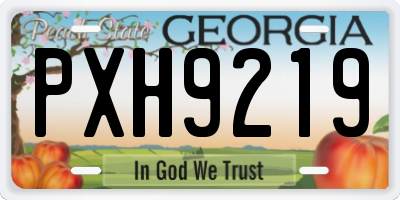 GA license plate PXH9219