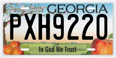 GA license plate PXH9220