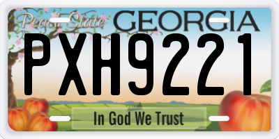 GA license plate PXH9221