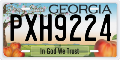 GA license plate PXH9224