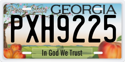 GA license plate PXH9225