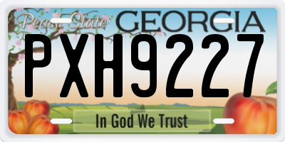 GA license plate PXH9227
