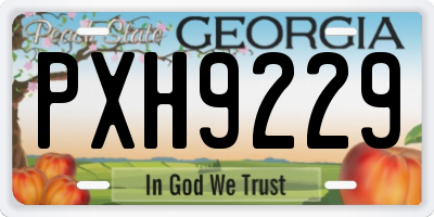 GA license plate PXH9229