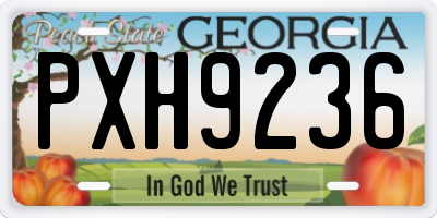 GA license plate PXH9236