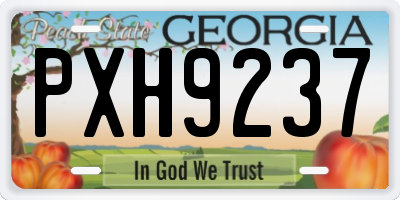 GA license plate PXH9237