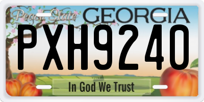 GA license plate PXH9240