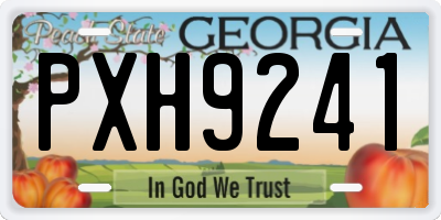 GA license plate PXH9241