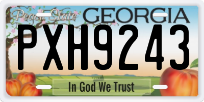 GA license plate PXH9243