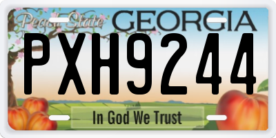 GA license plate PXH9244