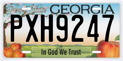 GA license plate PXH9247