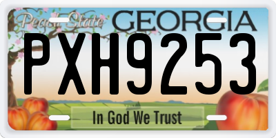 GA license plate PXH9253