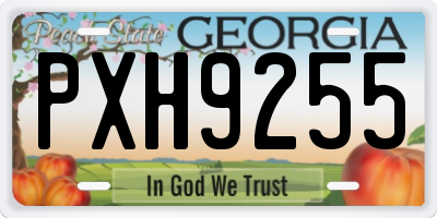 GA license plate PXH9255