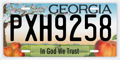 GA license plate PXH9258